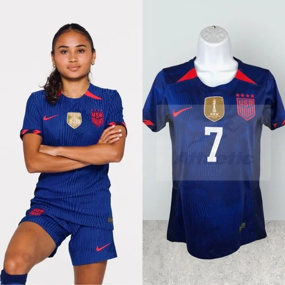NEW Women's Soccer Jersey Away Thompson #7 USA World Cup Athletic Slim Fit  USWNT